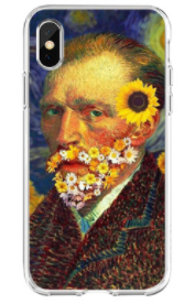 Vincent Van Gogh Art Case for iPhone Starry Night Flowers Night Sky