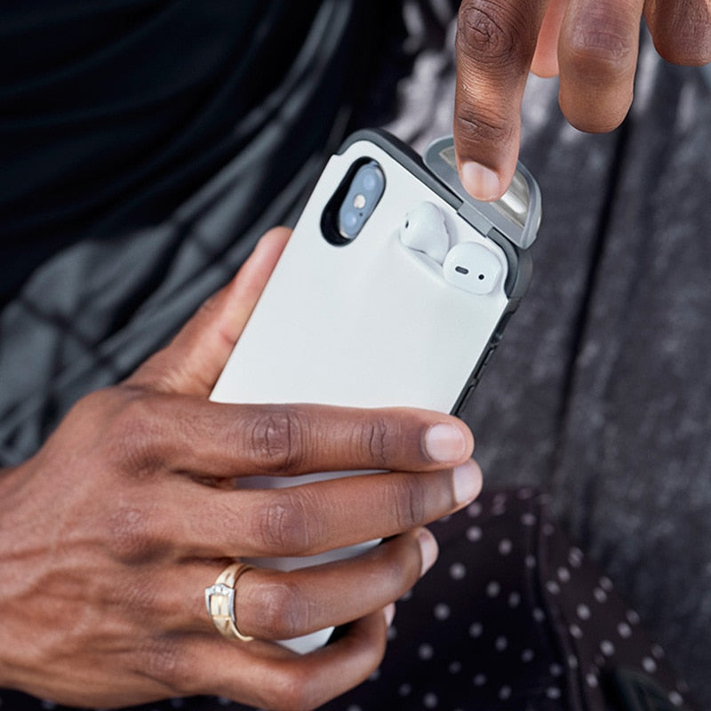 iPhone Case With Integrated AirPods Holder Pocket