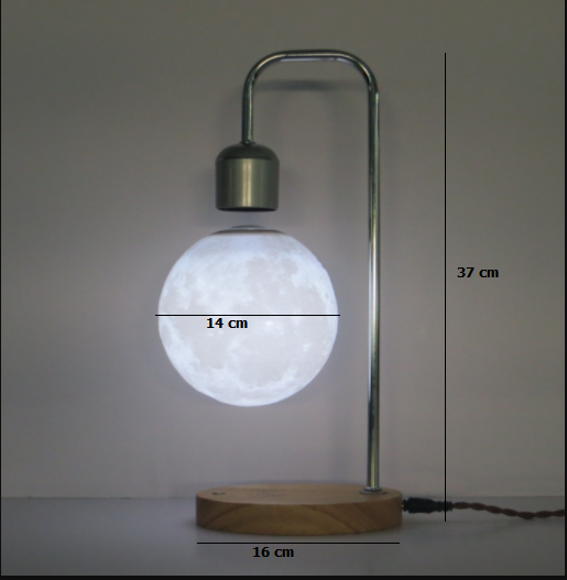Levitating Moon Lamp and Floating Light Bulb Optional Wireless Charger