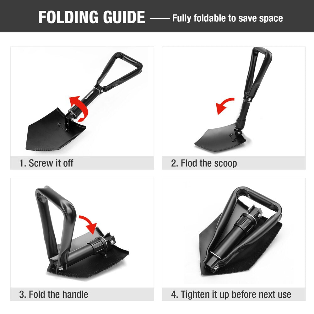 Foldable Emergency Survival Shovel For Camping