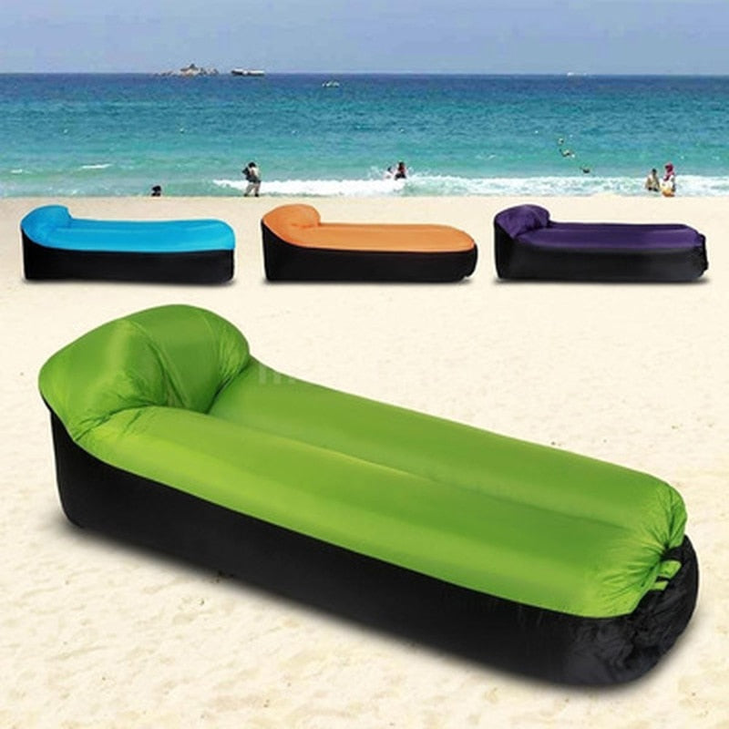 Beach Lounge Chair Inflatable Folding Waterproof Air Bed In 7 Colors