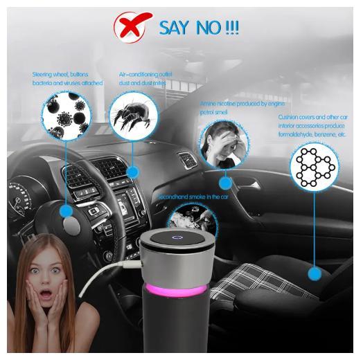 Health-Z™ Negative Ion HEPA Car Air Purifier Bacterial Allergy Mold Ionizer-Great Stuff Shops