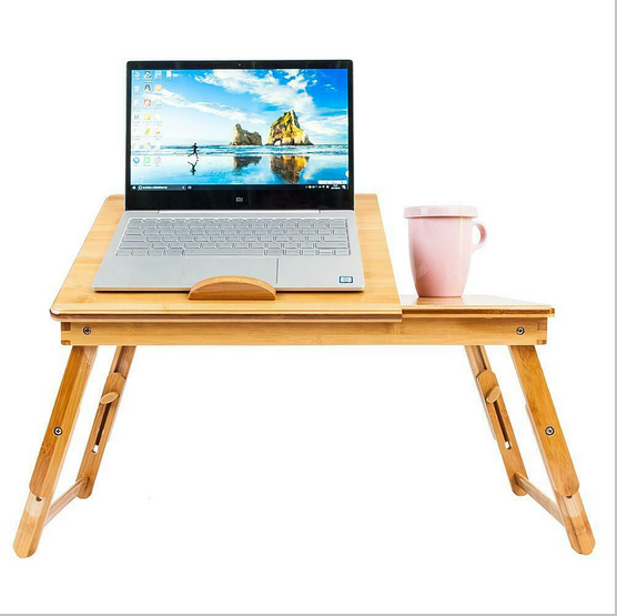 Bamboo Laptop Computer Desk Home Office Small Workstation Furniture