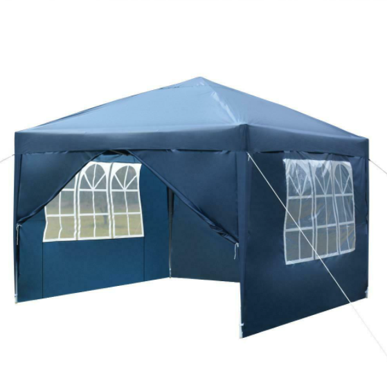 10'x 10' Party Tent Blue Outdoor Pavilion Event Gazebo Wedding Canopy w/4 Side Walls