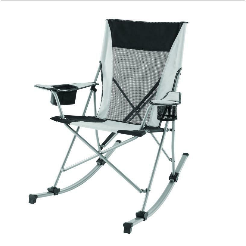 Camping Rocking Chair Foldable Beach  Director Seat Outdoor White Rocker
