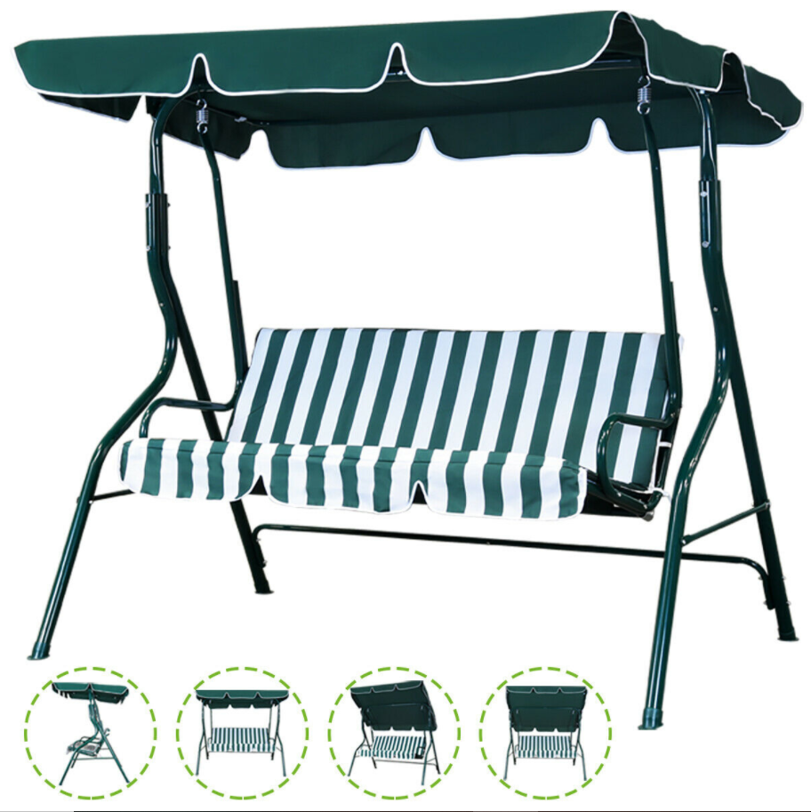 Canopy Swing Patio Chair Lounge 3 Person Seats Weather Resistant