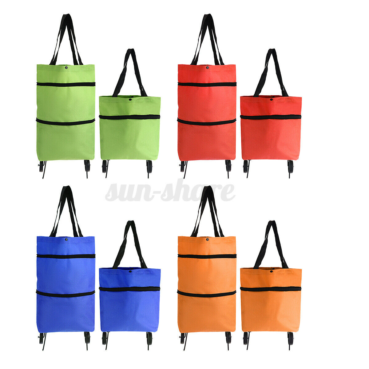 Portable Collapsible Shopping Cart Trolley Bag with Wheels Reusable Grocery Bags