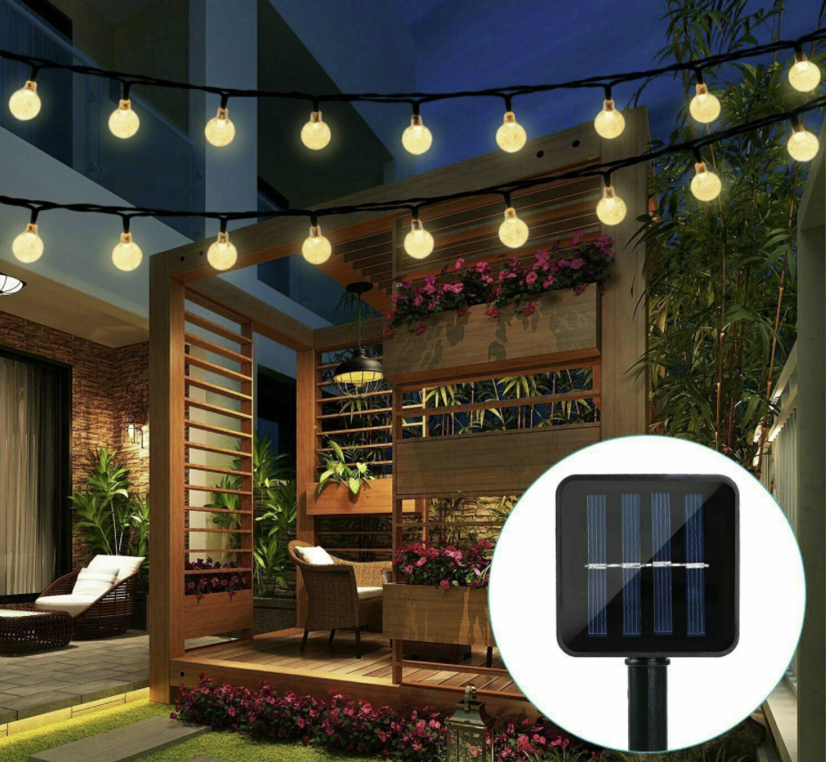Solar Powered LED String Lights - 30 Lights for Garden, Yard or Path