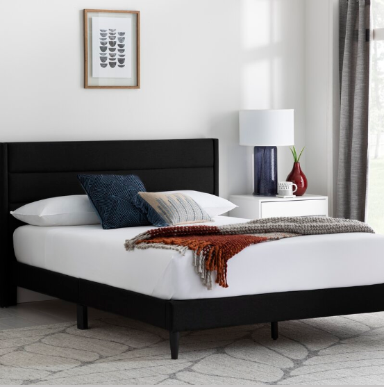 Upholstered Low Profile Platform Bed
