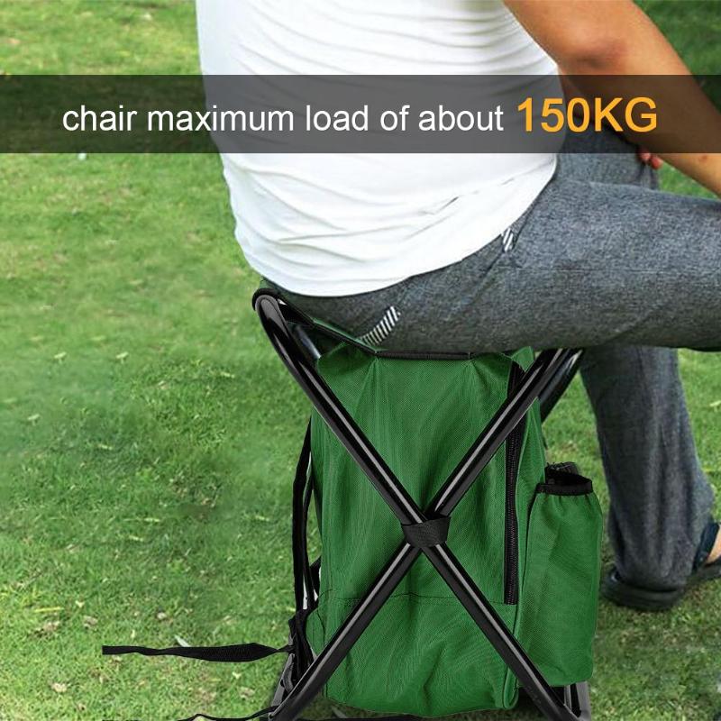 Outdoor Folding Camping Fishing Chair Stool Portable Backpack Cooler Insulated Picnic Bag Hiking Seat Table