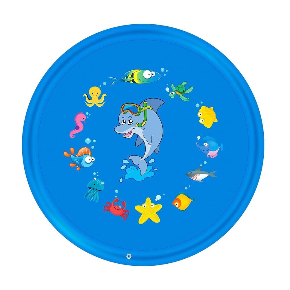 Outdoor Lawn Beach Sea Animal Inflatable Water Spray Kids Sprinkler Play Pad Mat Tub Swimming Pool