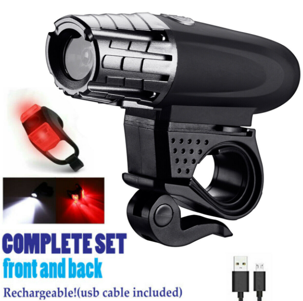 Rechargeable Cycling Light Bike Bicycle LED Front Rear Lamp Set 5000 Lumen 8.4V