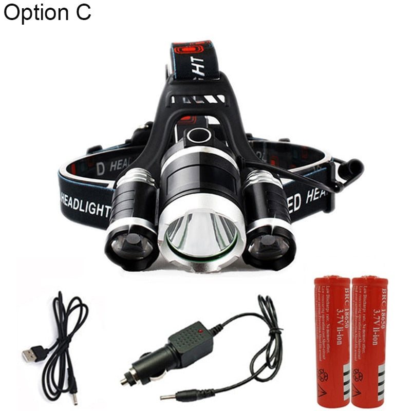4 Mode Super Bright LED Headlamp 90 Degree High Lighting Headlight Torch for Camping Fishing