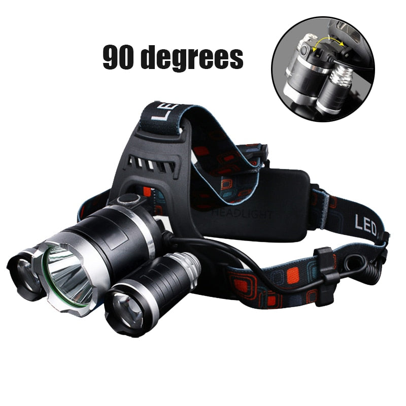 4 Mode Super Bright LED Headlamp 90 Degree High Lighting Headlight Torch for Camping Fishing