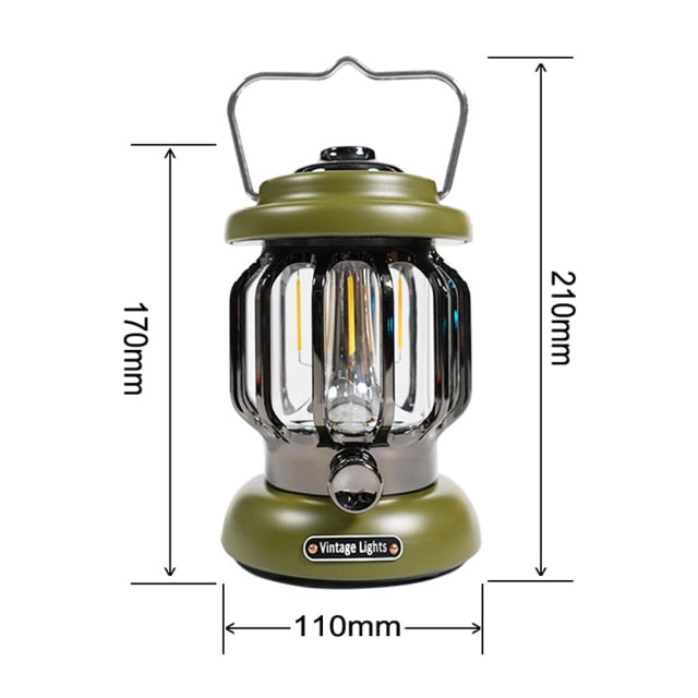 Camping LED Waterproof Lantern Quick Charge USB Rechargeable Dimmable