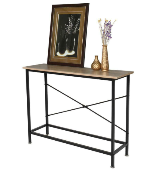 Wood Console Table Modern Sofa Accent with Shelf Stand Entryway Hall Furniture