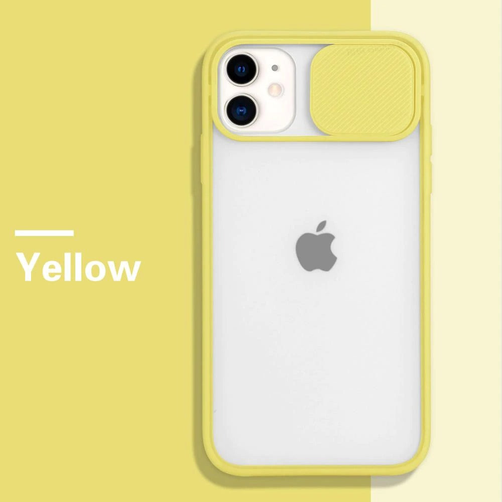 Slider Camera Lens Protection iPhone Case Matte Clear Color Back Cover