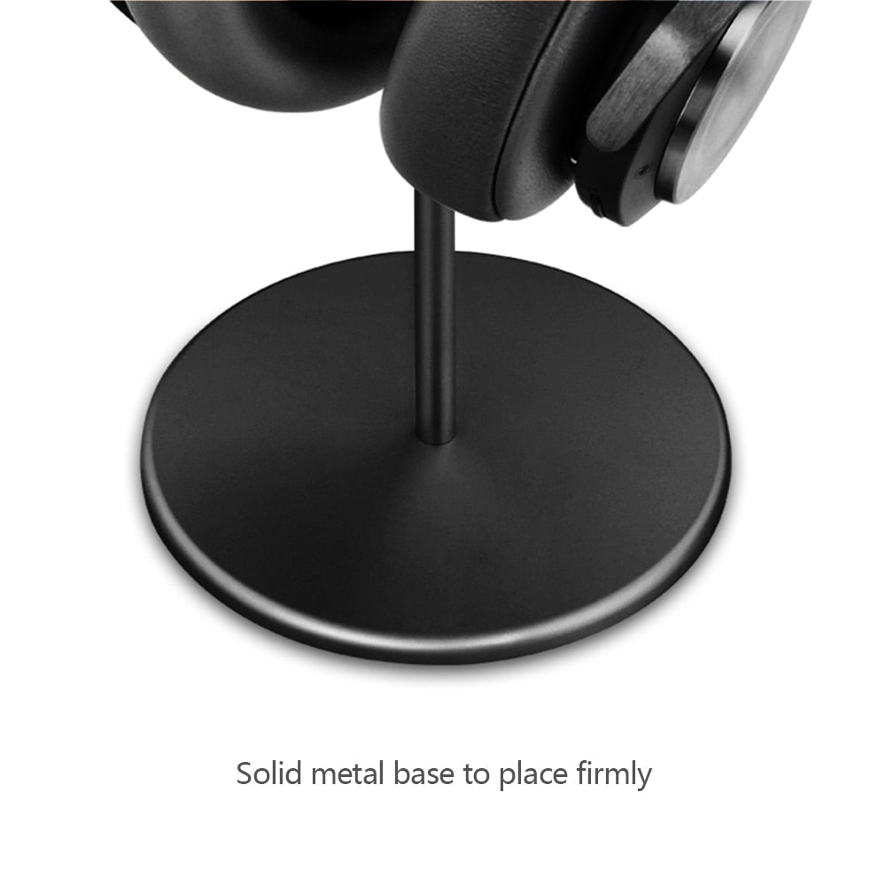 Black Walnut Wood Solid Aluminum Metal Headphone Display Stand