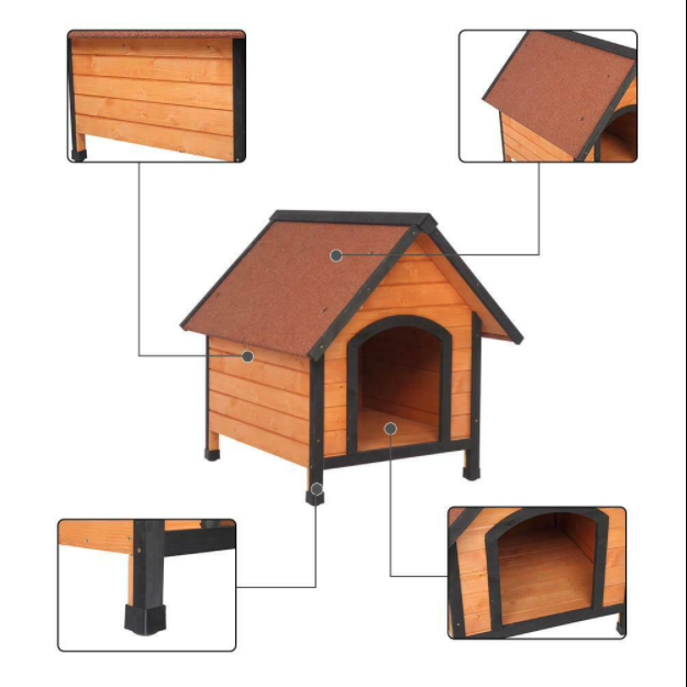 Waterproof Wooden Medium Dog House Outdoor Kennel