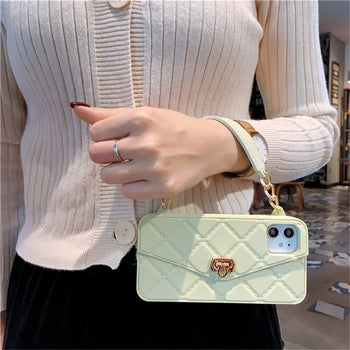 iPhone Luxury Handbag Case With Credit Card Wallet Chain Strap iPhone 12 11 X XR XS 8 7 SE