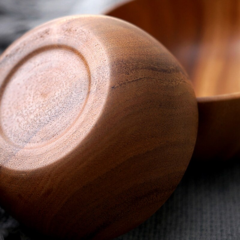 3 size unpainted natural acacia wooden bowl