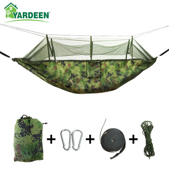 1-2 Person 260*140cm Camping Hammock Outdoor Mosquito Bug Net Portable Parachute Nylon Hammock for Sleeping Travel Hiking