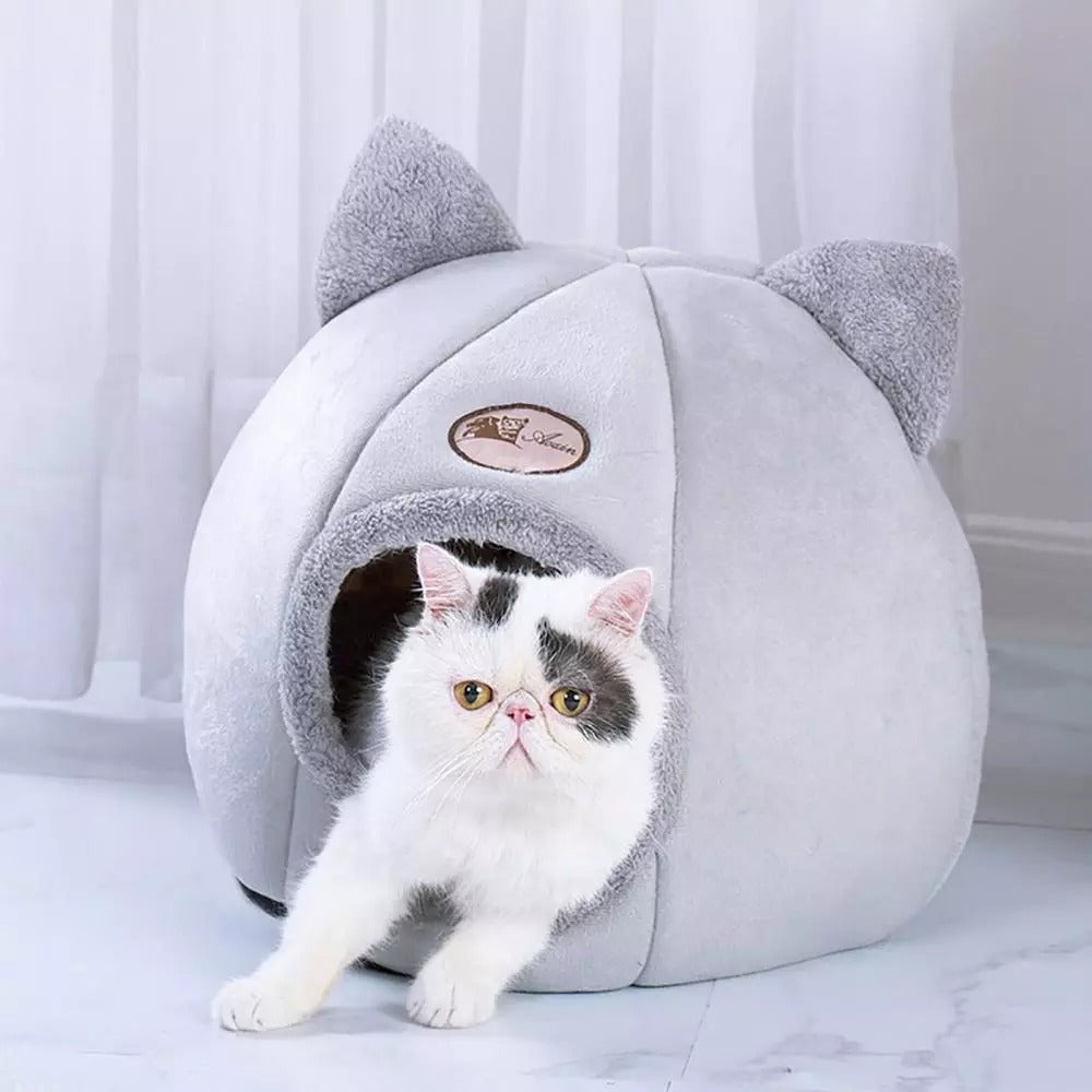 Cat Cave Bed For Kitty Feline Ears Design