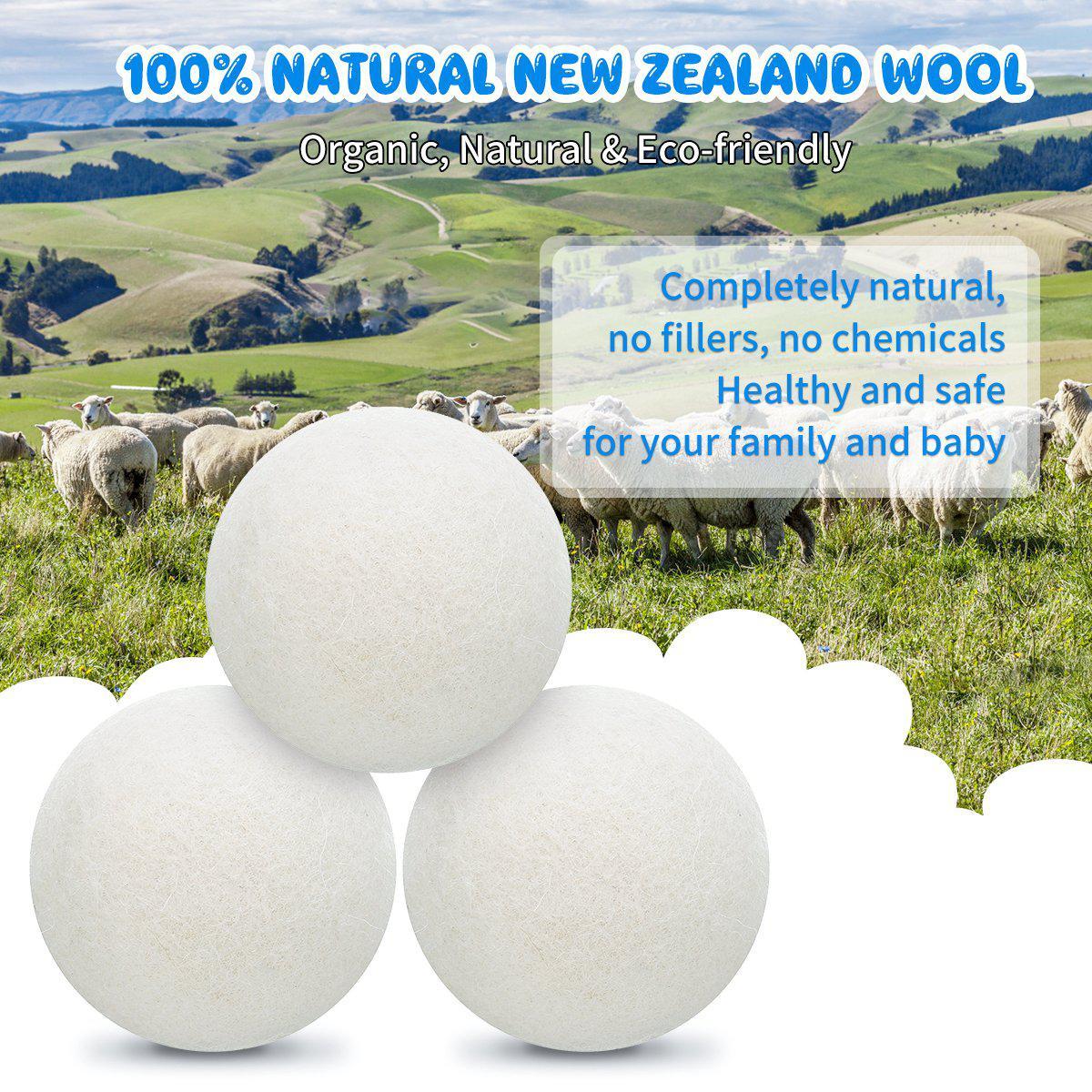 KiwiSheep™ Wool Dryer Balls Organic 6 Pack From New Zealand - Great Stuff Shops