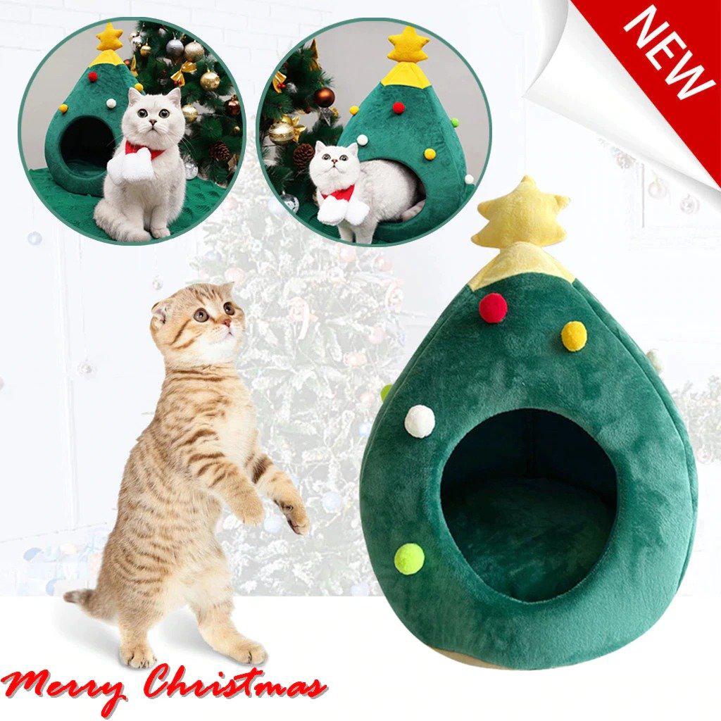 Cat Cave Bed Christmas Tree Design