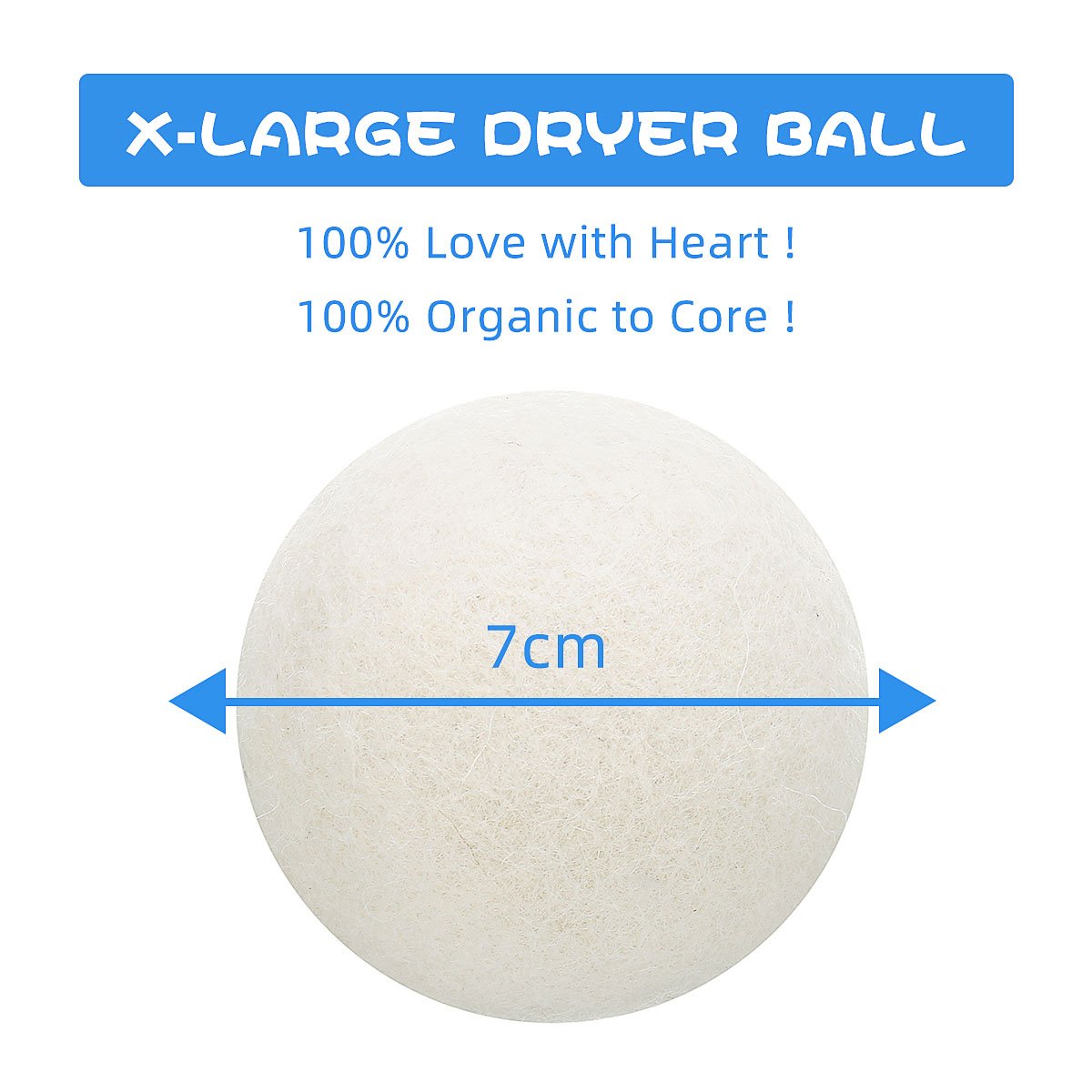 KiwiSheep™ Wool Dryer Balls Organic 6 Pack From New Zealand - Great Stuff Shops