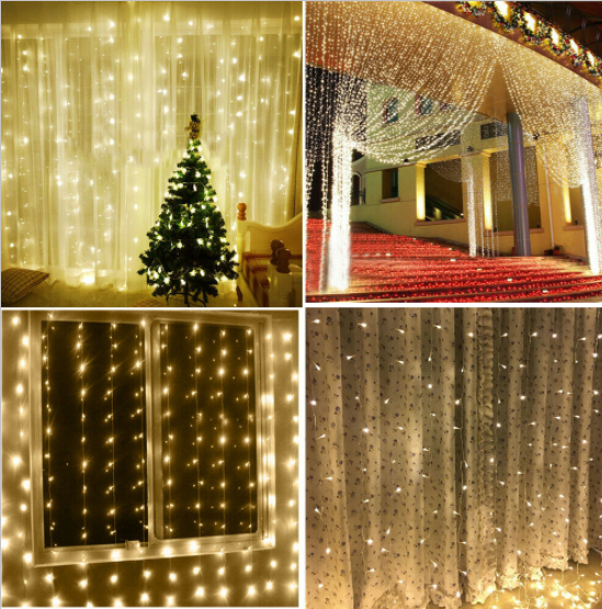 300 LED 10ft Party Wedding Curtain 8 Modes Fairy Lights