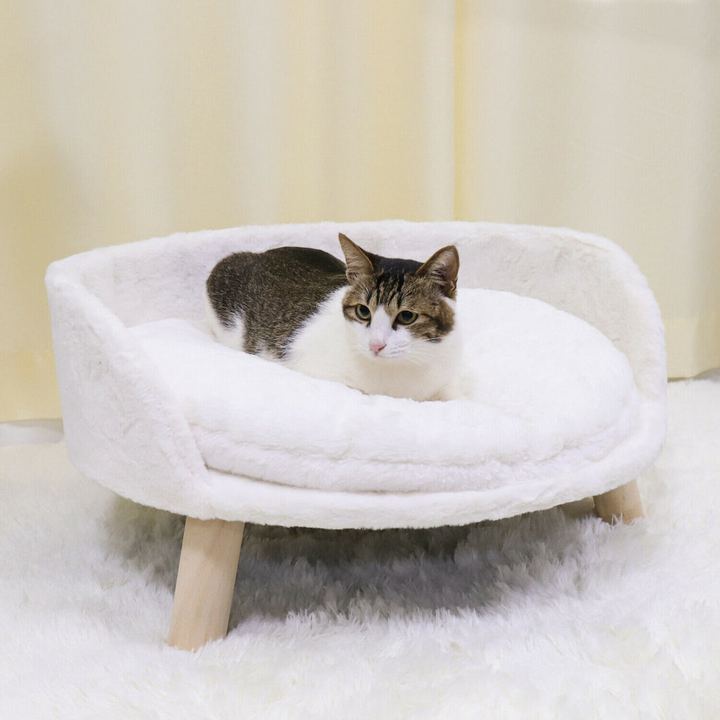 Pet Sofa Bed Raised Small Dog Couch Cat Chair Removable Cushion